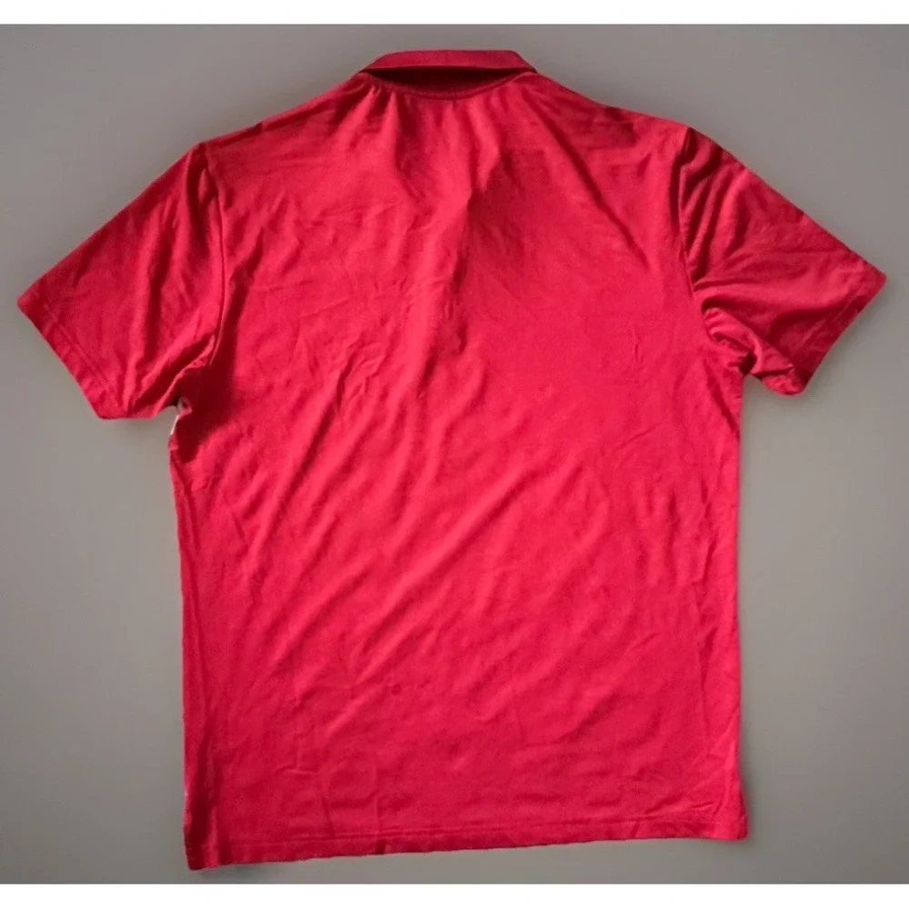 Adidas Golf Short Sleeve Polo Shirt USA Red Gray Striped Logo Medium JBHS